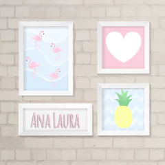 Kit de Quadros Flamingos