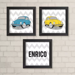 Kit de Quadros Fusca com Nome - comprar online