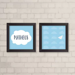 Kit de Quadros Nome e Avião de Papel - comprar online