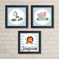 Kit de Quadros Safari Azul - comprar online