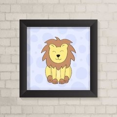 Quadro Infantil Leão fundo Azul - comprar online