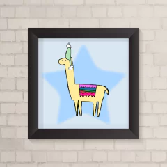 Quadro Infantil Lhama - comprar online
