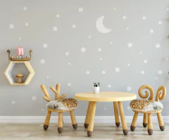 Adesivos Lua e Estrelas Arredondadas