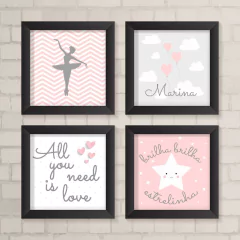 Kit de Quadros Bailarina e Estrelinha - comprar online