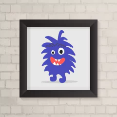 Quadro Infantil Monstrinho Azul - comprar online