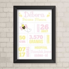 Quadro Nascimento Abelha Menina - comprar online