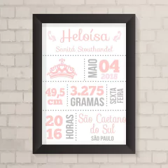 Quadro Nascimento Coroa Rosa - comprar online