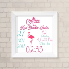 Quadro Nascimento Flamingo
