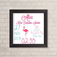 Quadro Nascimento Flamingo - comprar online