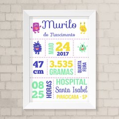 Quadro Nascimento Monstrinhos