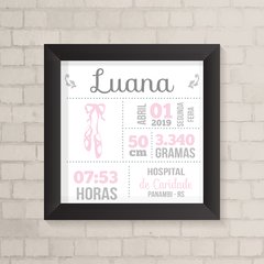 Quadro Nascimento Sapatilha Ballet - comprar online