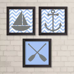 Kit de Quadros Náutico Azul - comprar online