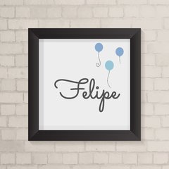 Quadro com Nome Balões Menino - comprar online