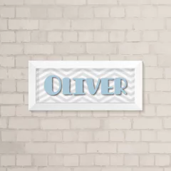 Quadro com Nome Chevron Menino