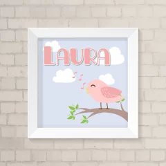 Quadro com Nome Passarinho
