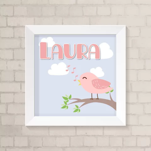 Quadro com Nome Passarinho