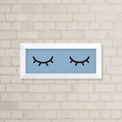 Quadro Infantil Olhinhos fundo Azul