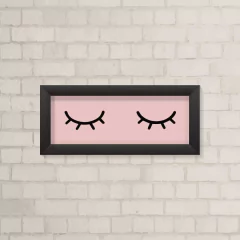 Quadro Infantil Olhinhos fundo Rosa - comprar online