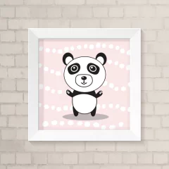 Quadro Infantil Panda Rosa