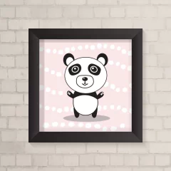 Quadro Infantil Panda Rosa - comprar online