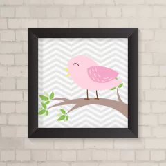Quadro Infantil Passarinho no Galho - comprar online