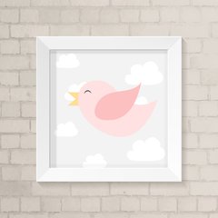 Quadro Infantil Passarinho Rosa