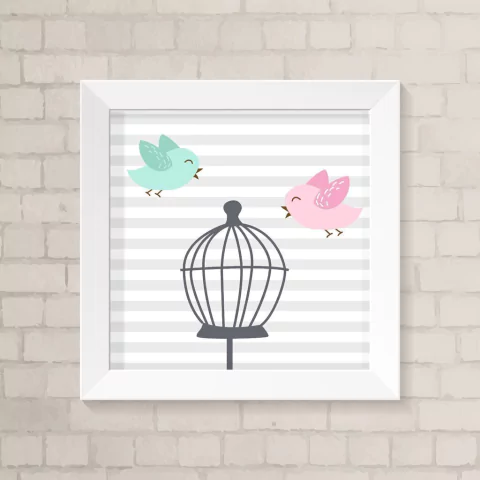 Quadro Infantil Passarinhos
