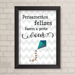 Quadro Infantil Pensamentos Felizes - comprar online