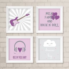 Kit de Quadros Rock Lilás