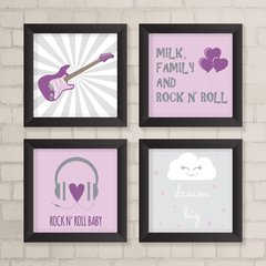 Kit de Quadros Rock Lilás - comprar online