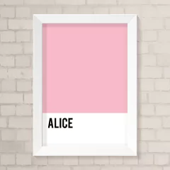 Quadro com Nome Pantone Rosa