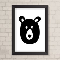 Quadro Infantil Urso Preto e Branco - comprar online