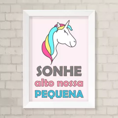 Quadro Infantil Sonhe Alto Unicórnio