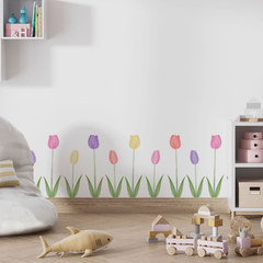 Adesivos Jardim de Tulipas Colorido - comprar online