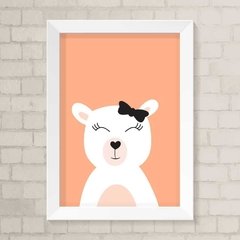 Quadro Infantil Ursinha com Laço