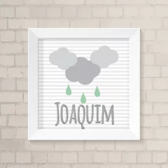 Quadro Chuva de Amor com Nome Menino
