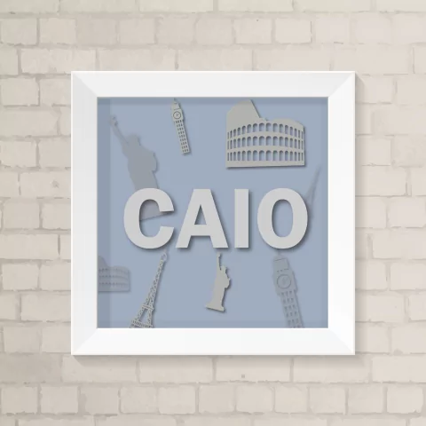 Quadro com Nome Volta ao Mundo