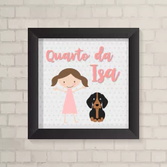 Quadro Menina e Cachorrinho com nome - comprar online