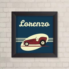 Quadro Carrinho Vermelho com Nome - comprar online