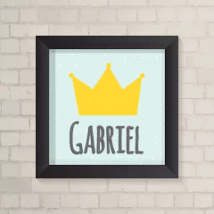 Quadro Coroa Menino com Nome - comprar online
