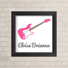 Quadro com Nome com Guitarra Rosa - comprar online