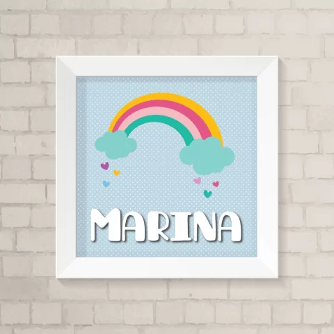 Quadro Arco Iris com Nome Menina