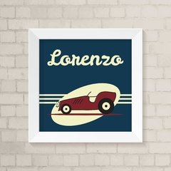 Quadro Carrinho Vermelho com Nome