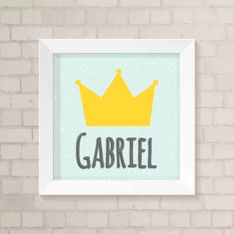 Quadro Coroa Menino com Nome