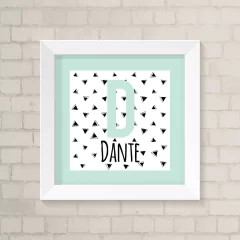 Quadro Triângulos com Nome Verde