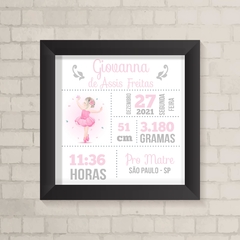 Quadro Nascimento Bailarina Aquarela - comprar online