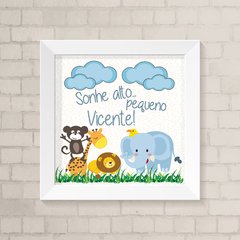 Quadro com Nome Safari Menino