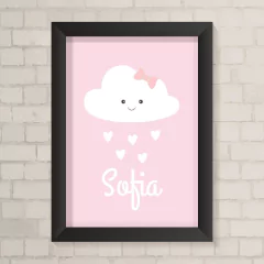 Quadro Chuva de Amor e nome Menina - comprar online