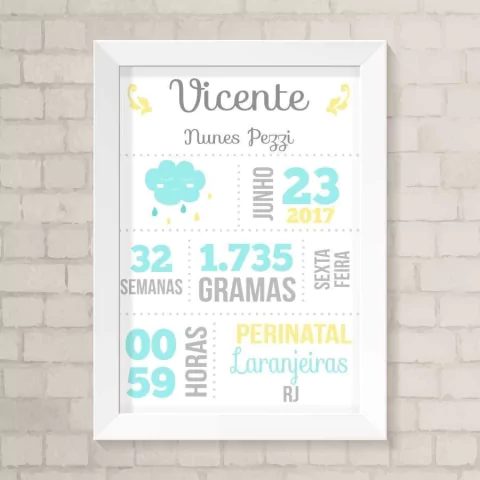 Quadro Nascimento Nuvem