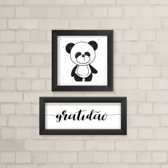 Kit de Quadros Panda Gratidão - comprar online